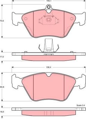 TRW GDB1166 - Brake Pad Set, disc brake www.autospares.lv