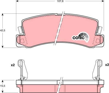 TRW GDB1168 - Brake Pad Set, disc brake www.autospares.lv