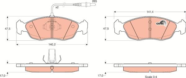 TRW GDB1104 - Bremžu uzliku kompl., Disku bremzes www.autospares.lv