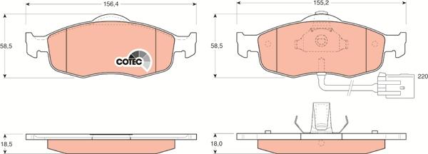 TRW GDB1108 - Bremžu uzliku kompl., Disku bremzes www.autospares.lv