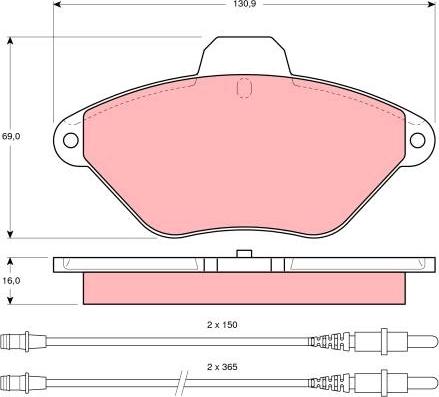 TRW GDB1102 - Тормозные колодки, дисковые, комплект www.autospares.lv