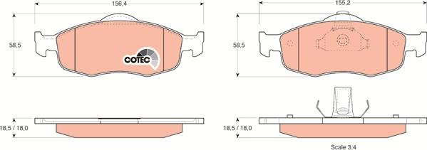 TRW GDB1107 - Тормозные колодки, дисковые, комплект www.autospares.lv