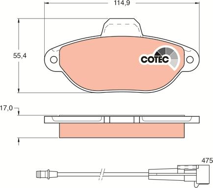 TRW GDB1115 - Brake Pad Set, disc brake www.autospares.lv