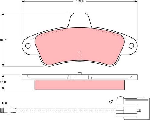 TRW GDB1112 - Bremžu uzliku kompl., Disku bremzes www.autospares.lv