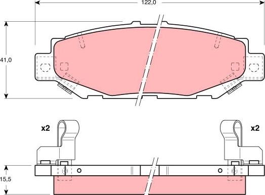 TRW GDB1185 - Brake Pad Set, disc brake www.autospares.lv