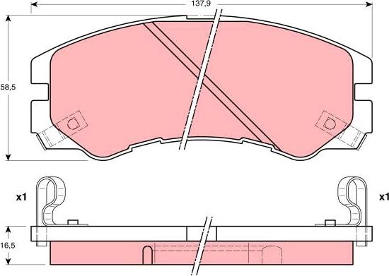 TRW GDB1186AT - Bremžu uzliku kompl., Disku bremzes www.autospares.lv