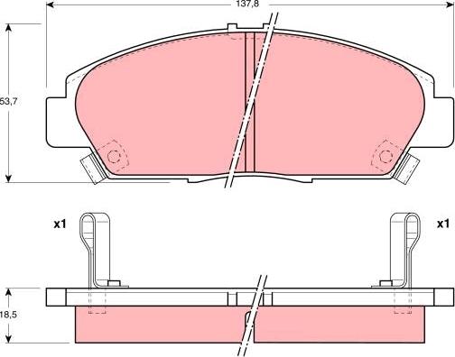 TRW GDB1180 - Brake Pad Set, disc brake www.autospares.lv