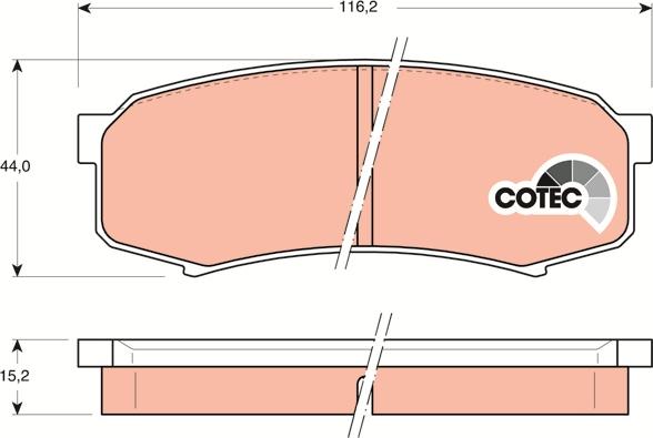 TRW GDB1182DT - Bremžu uzliku kompl., Disku bremzes www.autospares.lv