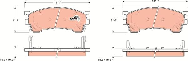 TRW GDB1139DT - Bremžu uzliku kompl., Disku bremzes www.autospares.lv