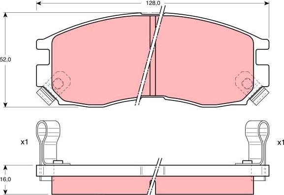 TRW GDB1128AT - Тормозные колодки, дисковые, комплект www.autospares.lv