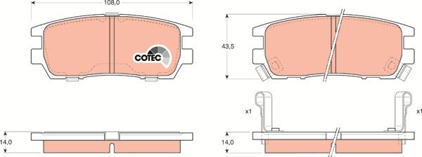 TRW GDB1127DT - Brake Pad Set, disc brake www.autospares.lv