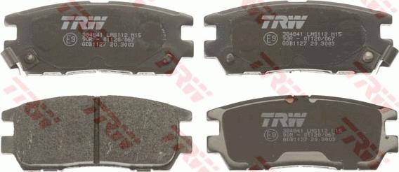 TRW GDB1127 - Brake Pad Set, disc brake www.autospares.lv