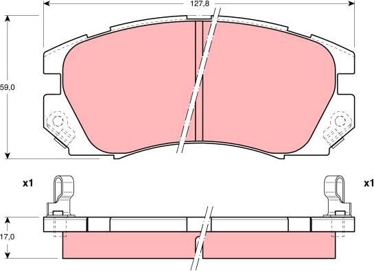 TRW GDB1179 - Bremžu uzliku kompl., Disku bremzes www.autospares.lv