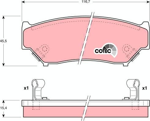 TRW GDB1174 - Тормозные колодки, дисковые, комплект www.autospares.lv