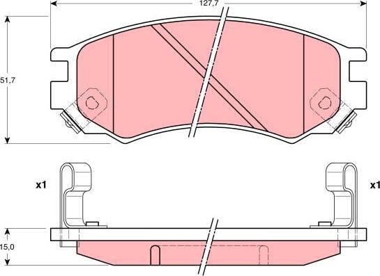 TRW GDB1175 - Bremžu uzliku kompl., Disku bremzes www.autospares.lv