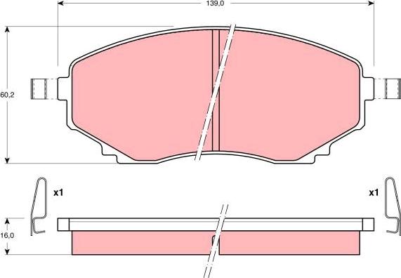 TRW GDB1177DT - Bremžu uzliku kompl., Disku bremzes www.autospares.lv