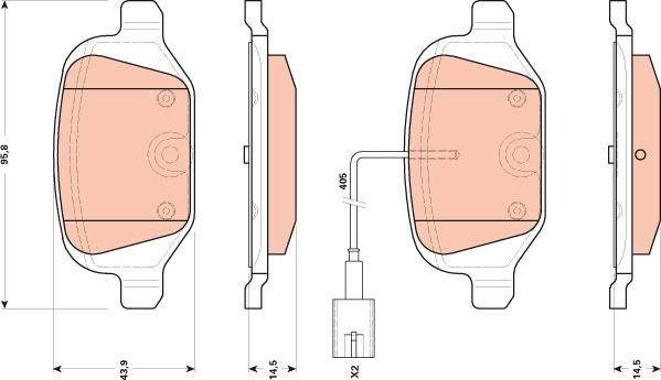 TRW GDB1894 - Тормозные колодки, дисковые, комплект www.autospares.lv