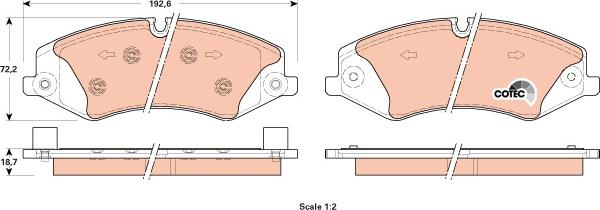 TRW GDB1898 - Brake Pad Set, disc brake www.autospares.lv