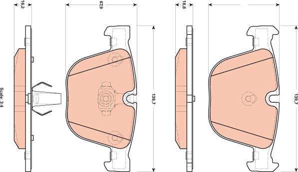 TRW GDB1892 - Bremžu uzliku kompl., Disku bremzes www.autospares.lv