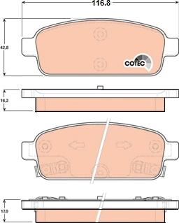 TRW GDB1844 - Тормозные колодки, дисковые, комплект www.autospares.lv