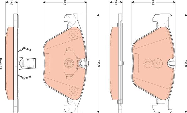 TRW GDB1854 - Bremžu uzliku kompl., Disku bremzes www.autospares.lv