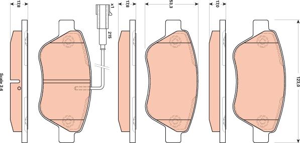 TRW GDB1853 - Bremžu uzliku kompl., Disku bremzes www.autospares.lv