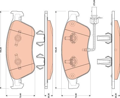 TRW GDB1811 - Bremžu uzliku kompl., Disku bremzes www.autospares.lv