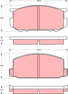 TRW GDB181 - Тормозные колодки, дисковые, комплект www.autospares.lv