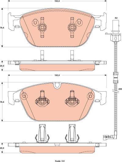 TRW GDB1884 - Bremžu uzliku kompl., Disku bremzes www.autospares.lv