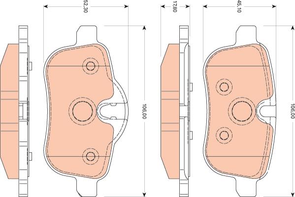 TRW GDB1827 - Bremžu uzliku kompl., Disku bremzes www.autospares.lv