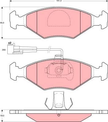 TRW GDB1393 - Bremžu uzliku kompl., Disku bremzes www.autospares.lv