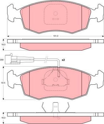 TRW GDB1341 - Bremžu uzliku kompl., Disku bremzes www.autospares.lv