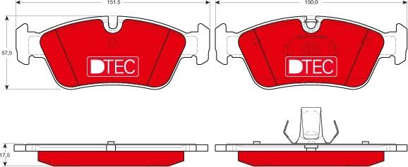 TRW GDB1348DTE - Тормозные колодки, дисковые, комплект www.autospares.lv