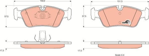 TRW GDB1348 - Тормозные колодки, дисковые, комплект www.autospares.lv