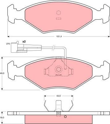 TRW GDB1347 - Тормозные колодки, дисковые, комплект www.autospares.lv