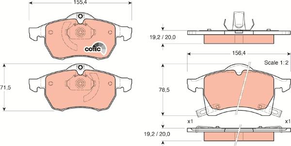 TRW GDB1350 - Bremžu uzliku kompl., Disku bremzes www.autospares.lv