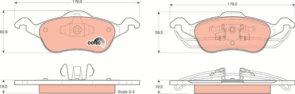 TRW GDB1358 - Bremžu uzliku kompl., Disku bremzes www.autospares.lv