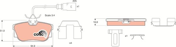 TRW GDB1369 - Brake Pad Set, disc brake www.autospares.lv