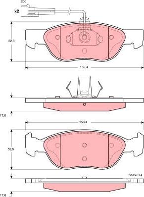 TRW GDB1364 - Bremžu uzliku kompl., Disku bremzes www.autospares.lv