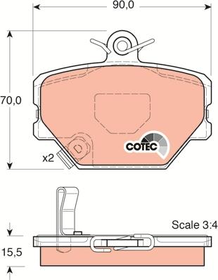 TRW GDB1365 - Тормозные колодки, дисковые, комплект www.autospares.lv