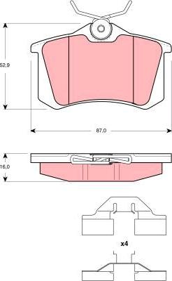 TRW GDB1360 - Brake Pad Set, disc brake www.autospares.lv