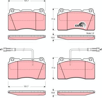 TRW GDB1363 - Bremžu uzliku kompl., Disku bremzes www.autospares.lv