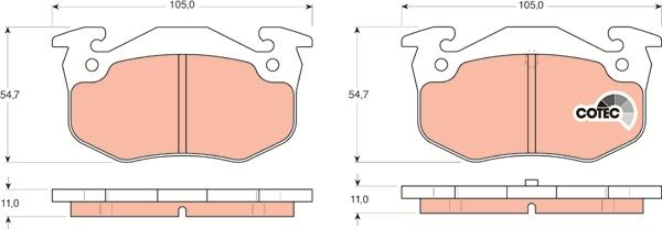 TRW GDB1305 - Тормозные колодки, дисковые, комплект www.autospares.lv