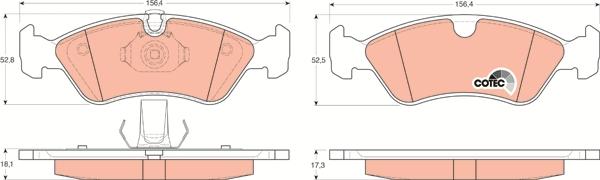 TRW GDB1300 - Bremžu uzliku kompl., Disku bremzes www.autospares.lv