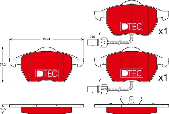 TRW GDB1307DTE - Bremžu uzliku kompl., Disku bremzes www.autospares.lv