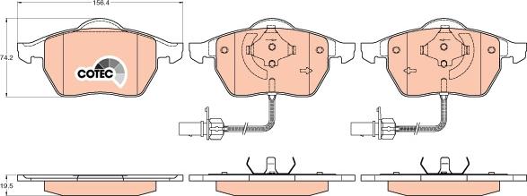 TRW GDB1307 - Bremžu uzliku kompl., Disku bremzes www.autospares.lv