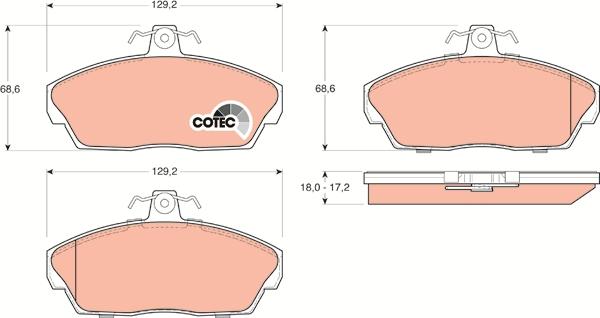 TRW GDB1319 - Brake Pad Set, disc brake www.autospares.lv