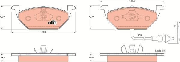 TRW GDB1386 - Тормозные колодки, дисковые, комплект www.autospares.lv