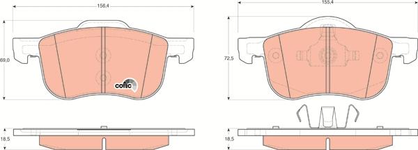 TRW GDB1388 - Bremžu uzliku kompl., Disku bremzes www.autospares.lv