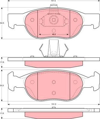 TRW GDB1382 - Brake Pad Set, disc brake www.autospares.lv